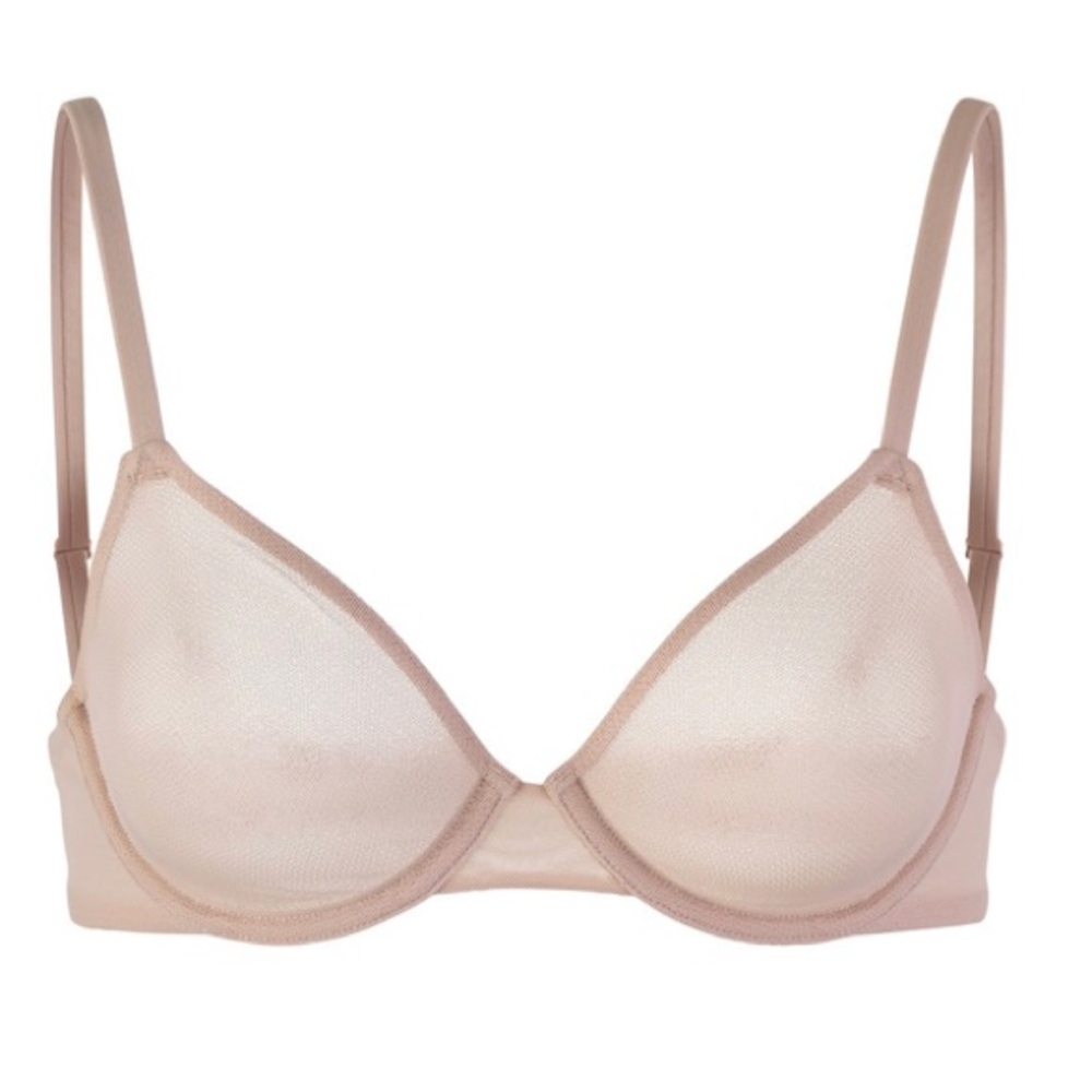 SKIMS underwire mesh bra - clay